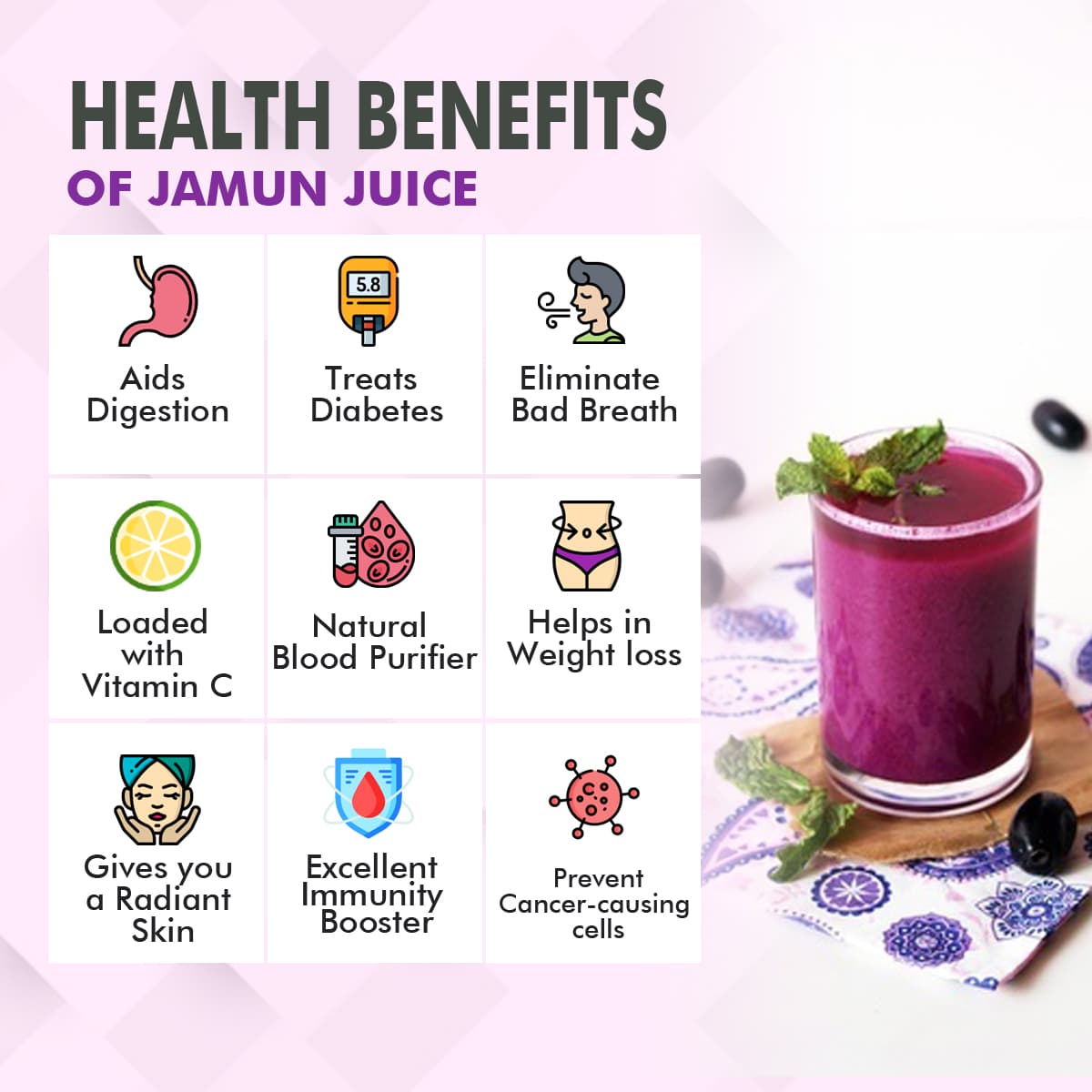 Freeze Dried Jamun (Black Plum) Juice Powder 25g X 4 Nattfru